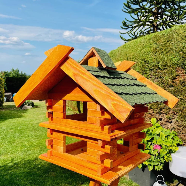 handgefertigtes rechteckiges Vogelhaus/Vogelvilla M - XXL wetterfest aus Holz Vogel Futterstelle Hau