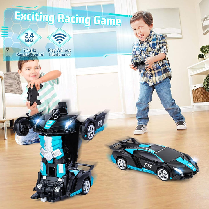 Transformator Spielzeug mit Gestensensor für Kinder 3-12, Ferngesteuertes Auto mit Licht und Sound,