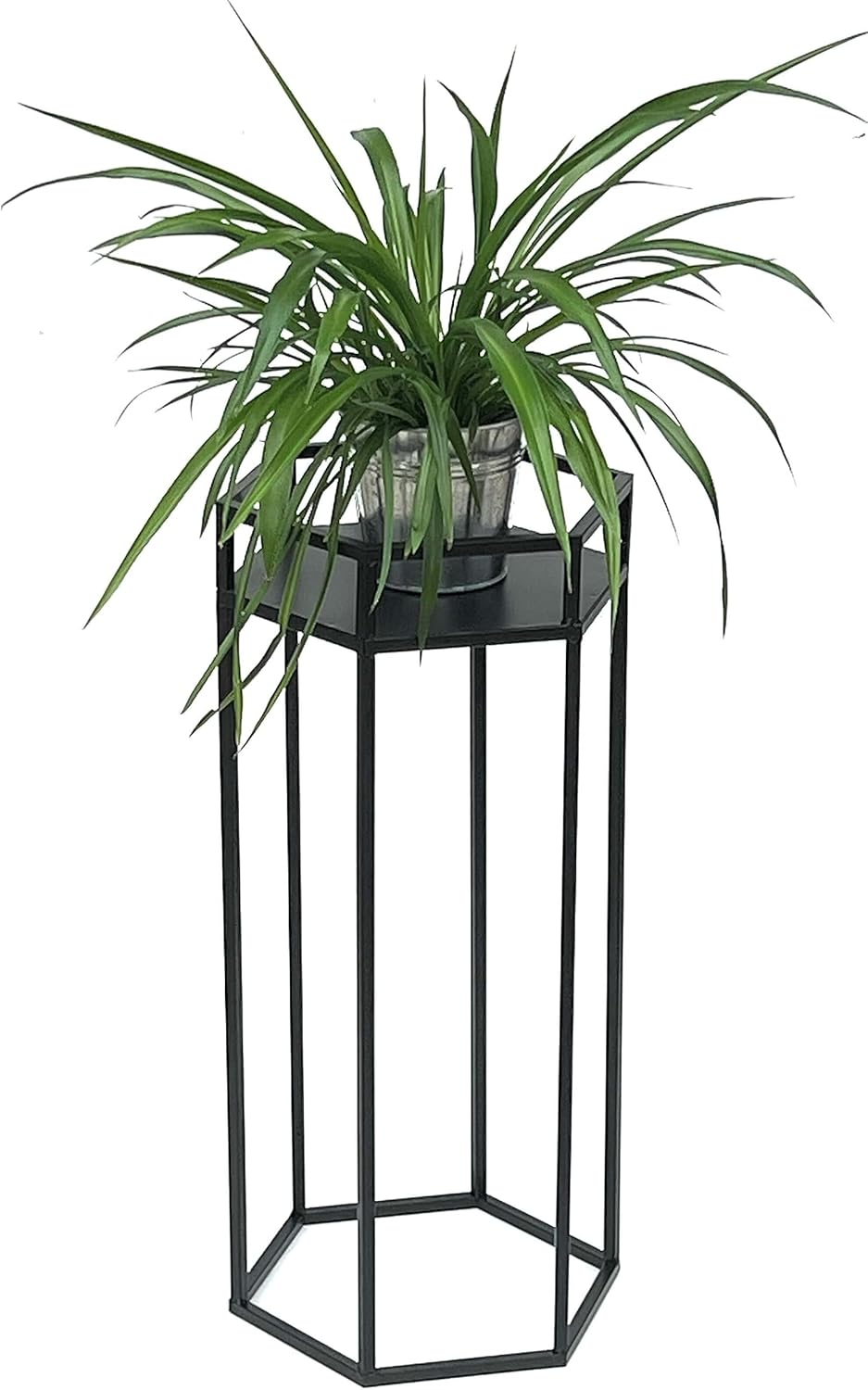 DanDiBo Blumenhocker Metall Schwarz 6eck Blumenständer Beistelltisch 96453 Blumensäule Pflanzenhocke