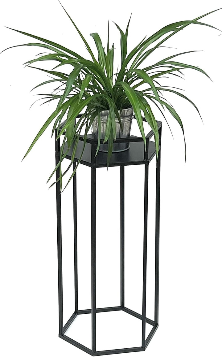 DanDiBo Blumenhocker Metall Schwarz 6eck Blumenständer Beistelltisch 96453 Blumensäule Pflanzenhocke