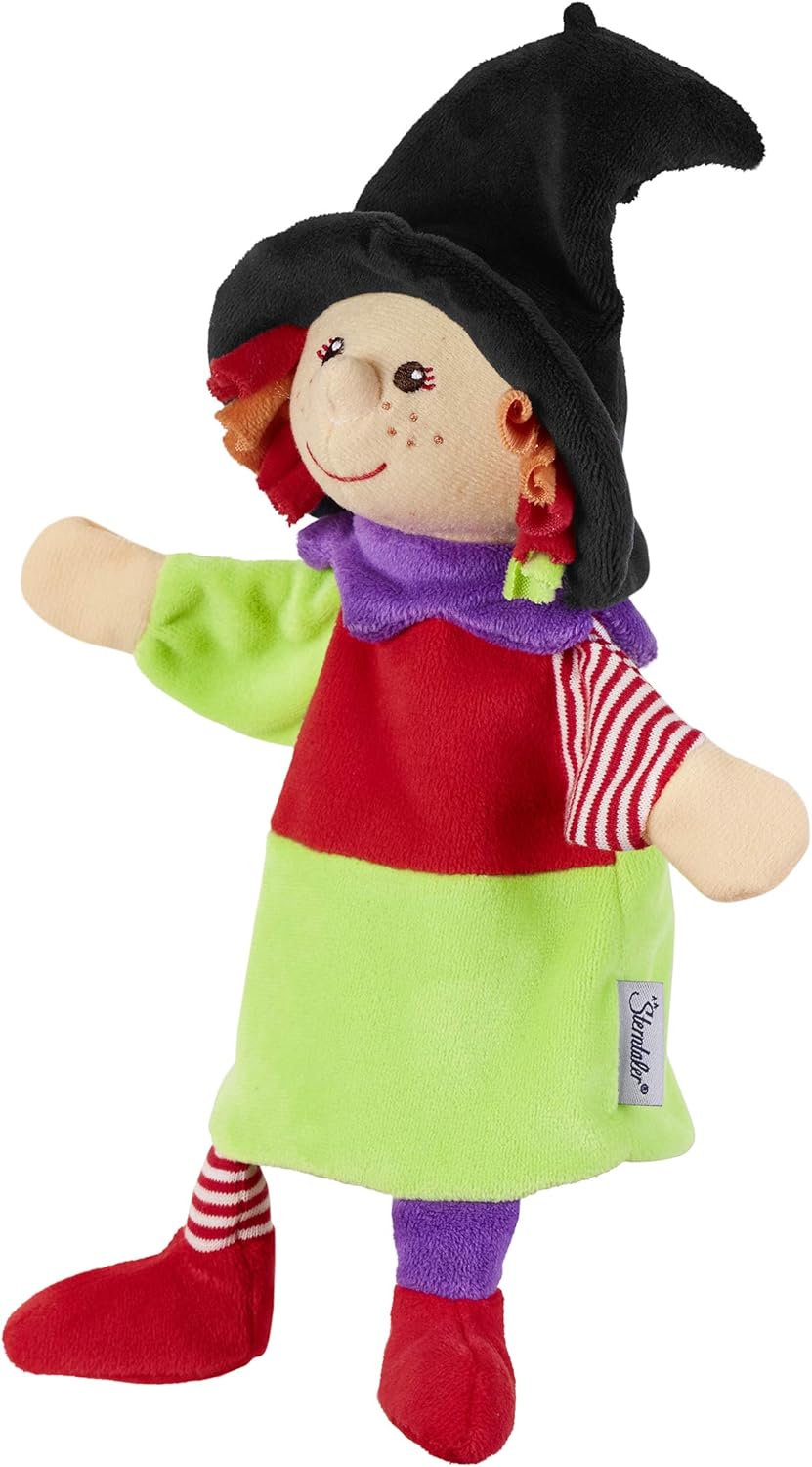 Sterntaler 36958 Handpuppe Clown, 30 x 23 x 10 cm, Bunt & 3622016 Handpuppe Hexe, Ideal für Puppenth