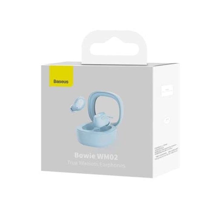 Baseus Earphone Bluetooth Bowie WM02 TWS, BT 5.3, Rapid Charge Technology, 60ms Latency Blue (NGTW18