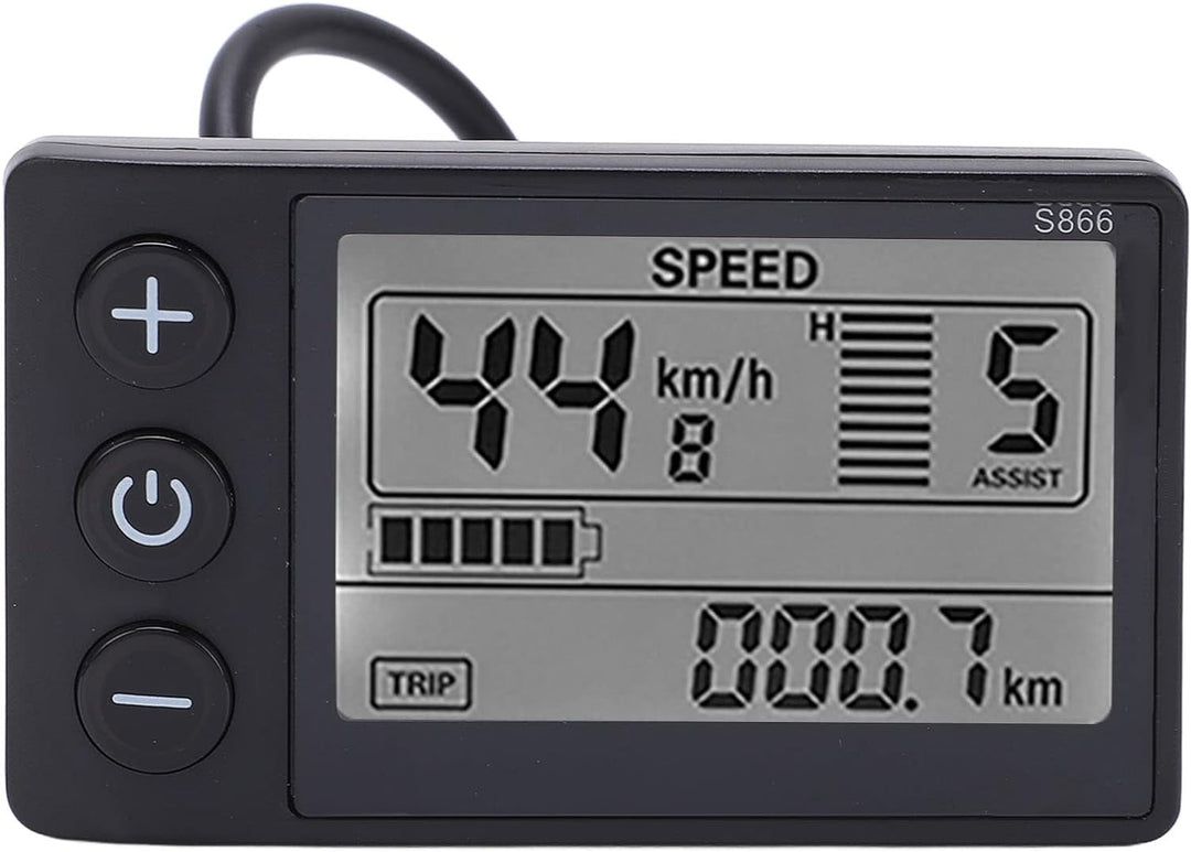 ASHATA Wasserdichter Bürstenloser LCD-Anzeigetafel-Controller, Elektrisches Fahrrad S866 LCD-Display