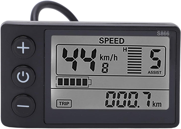 ASHATA Wasserdichter Bürstenloser LCD-Anzeigetafel-Controller, Elektrisches Fahrrad S866 LCD-Display