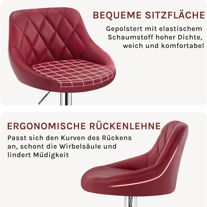 WOLTU 4er Set Barhocker Bistrohocker Tresenhocker Barstuhl Höhenverstellbar, Drehbar, Sitzfläche aus