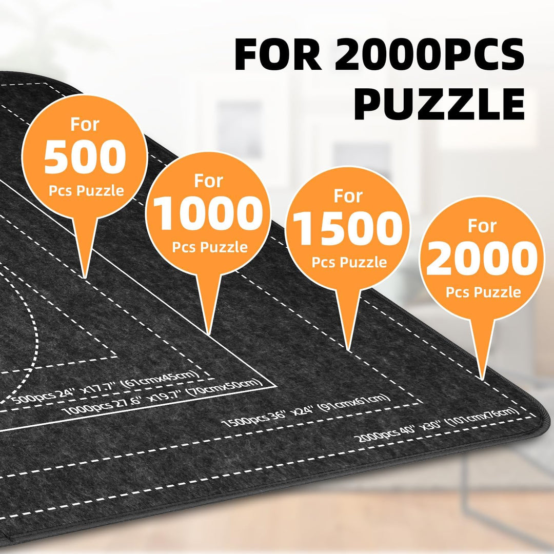 MOZOOSON Faltbares Puzzlebrett, Puzzlematte 2000 Teile mit Abdeckung, Puzzle-Aufbewahrung 41.3x31.5i