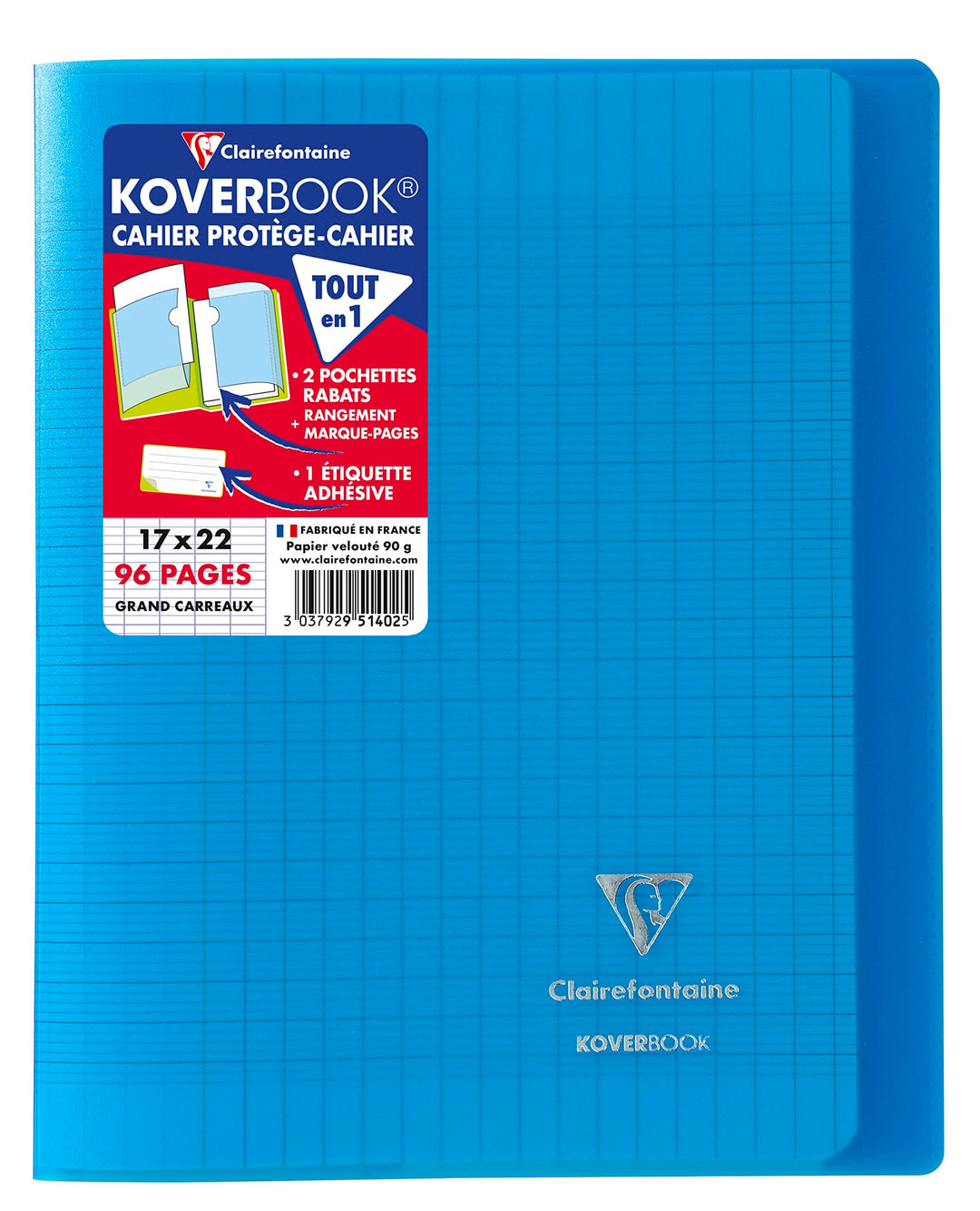Clairefontaine 951402C - Packung mit 10 Heften Koverbook 17x22 cm, 48 Blatt Französische Lineatur, 9