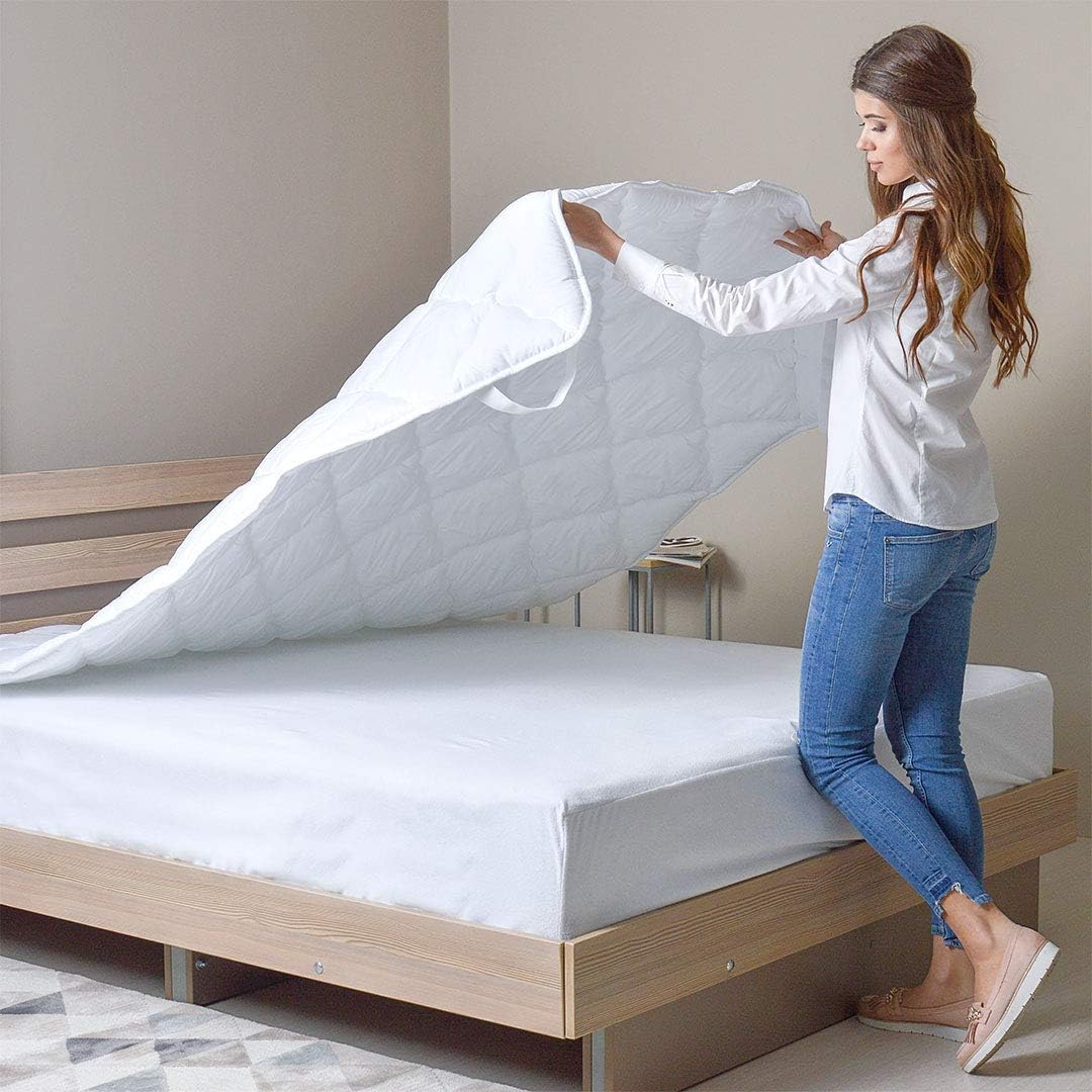 sei Design Matratzenschoner 160x200 atmungsaktiv - Luxuriöse Matratzenschutz Auflage - Extra Soft &