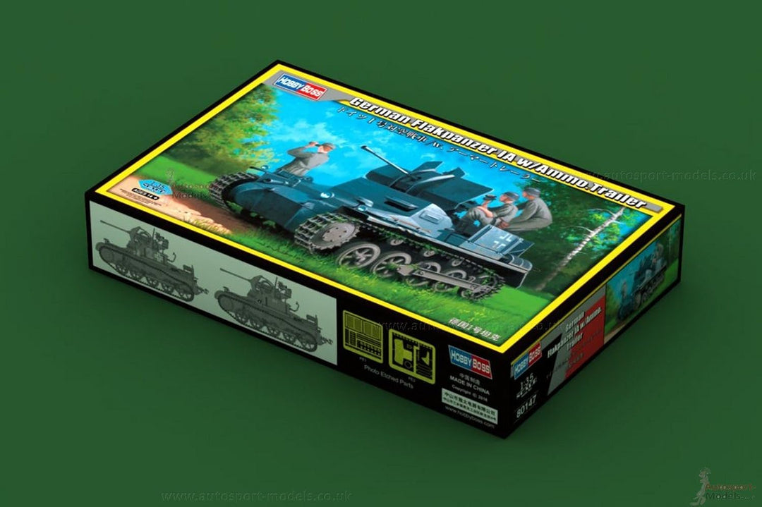 Hobby Boss 80147 Modellbausatz German Flakpanzer IA w/Ammo.Trailer