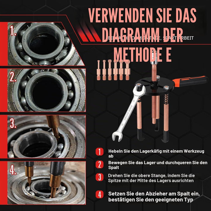 55-in-1 Lagerabzieher-Set Innenlochabzieher,3-Backen-Hakenabzieher Kugellager Abzieher Ausbauwerkzeu