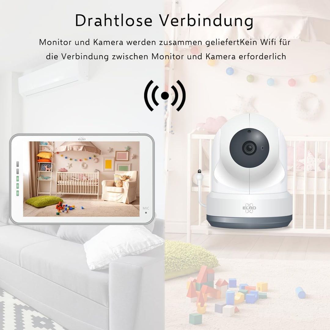 ELRO BC4000 Baby Monitor Royale Full HD Babyfon mit 12,7 cm Touchscreen und App 1080P / 4000 serie 1