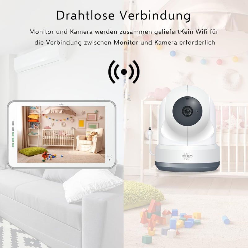ELRO BC4000 Baby Monitor Royale Full HD Babyfon mit 12,7 cm Touchscreen und App 1080P / 4000 serie 1