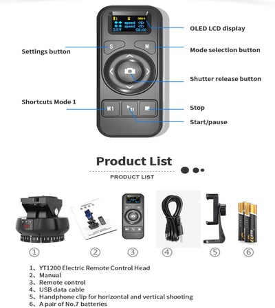 ZTFON YT-1200 Fernbedienung Pan Tilt Auto Motorisierter Schwenkkopf Videostativ Stabilisator Drahtlo