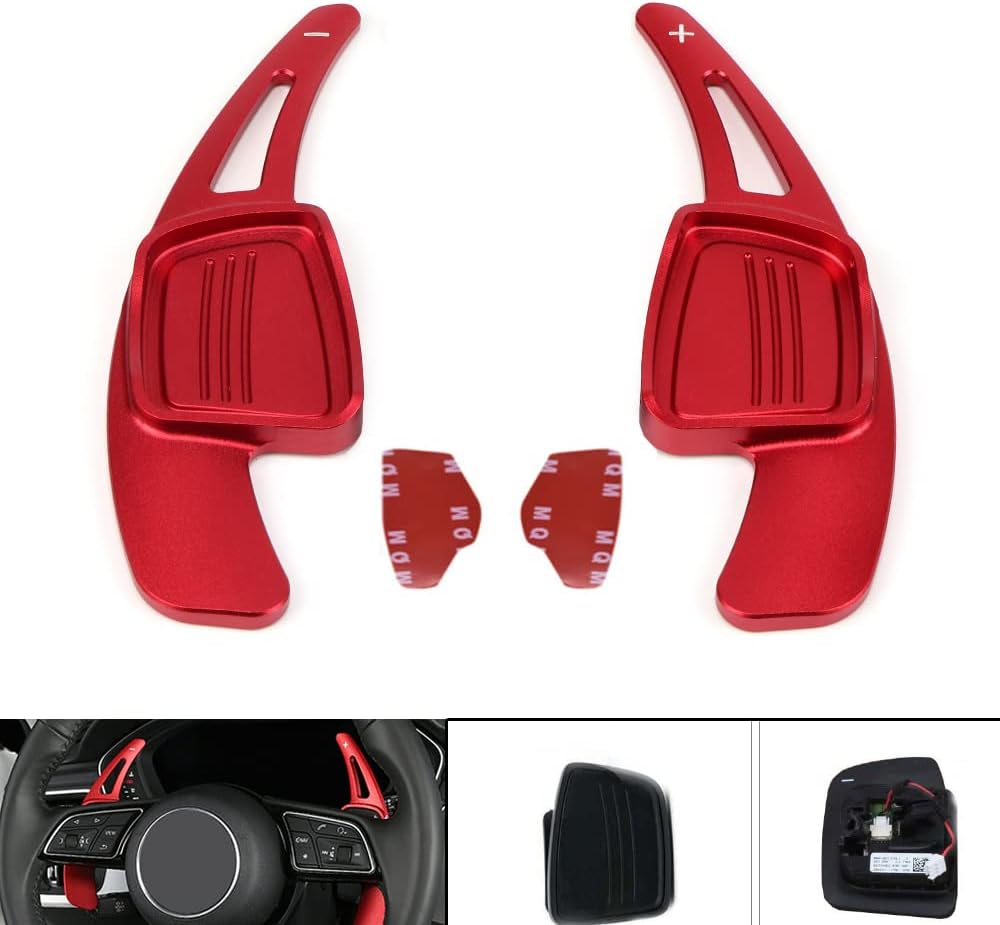 HIBEYO Auto Schaltwippen, 2 Stücke Lenkrad Schaltpaddel Verlängerung Schaltwippen für Audi A1 A3 A4L