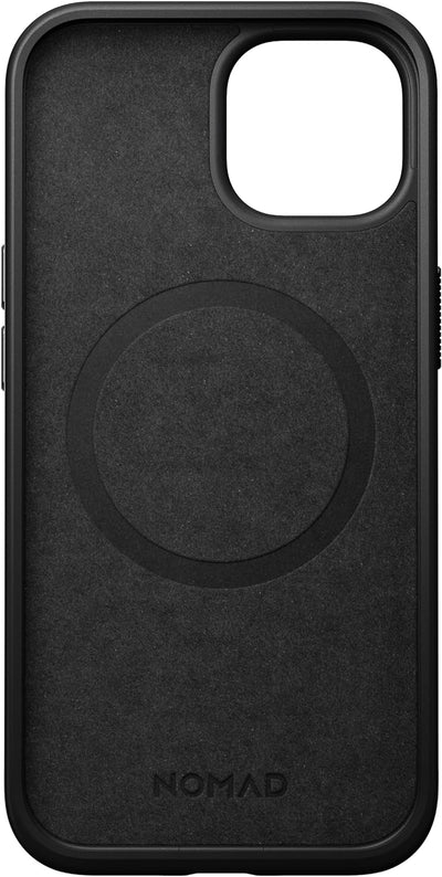 NOMAD Modern Leather Case | für iPhone 15 | Schutzhülle aus Polycarbonat und hochwertigem Echtleder