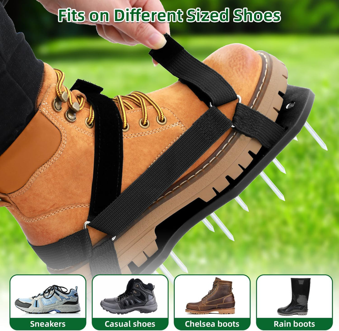 Ohuhu Rasenlüfter Schuhe Nagelschuhe mit Schaufel Kostenlose Installation, Rasenbelüfter Aerifiziere