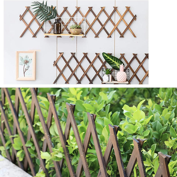 KAZITOO Garten-Rankgitter aus Holz, erweiterbarer Pflanzenzaun mit 5 S-Haken, Faltbarer Hängerahmen,