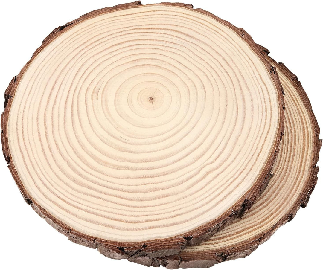 6 Stück 18-20cm Unvollendete Holzkreise, Natur Holzscheiben Rund Baumscheiben, Klein Holzscheiben zu