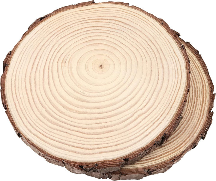 6 Stück 18-20cm Unvollendete Holzkreise, Natur Holzscheiben Rund Baumscheiben, Klein Holzscheiben zu