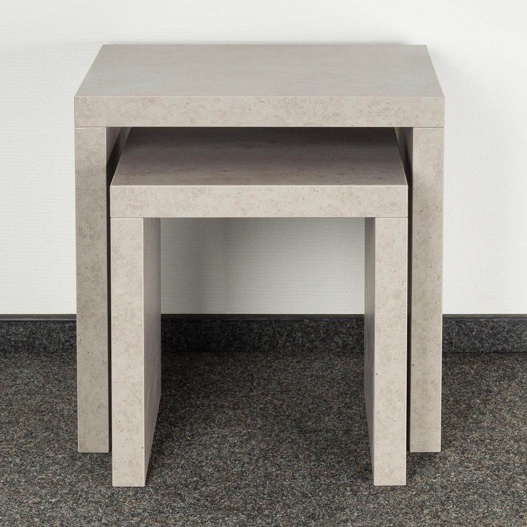 levandeo 2 Satztisch Betonoptik B x H x T: 44x44x36cm Grau Holz Beistelltisch Keine Montage fest ver