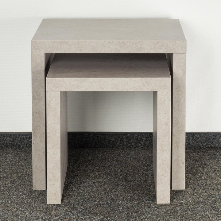 levandeo 2 Satztisch Betonoptik B x H x T: 44x44x36cm Grau Holz Beistelltisch Keine Montage fest ver