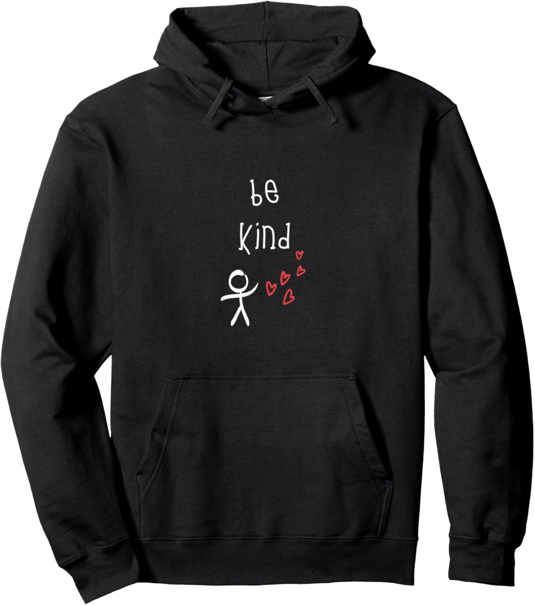 Sei freundlich.Süsse Stockfigur mit Herzen. Pullover Hoodie