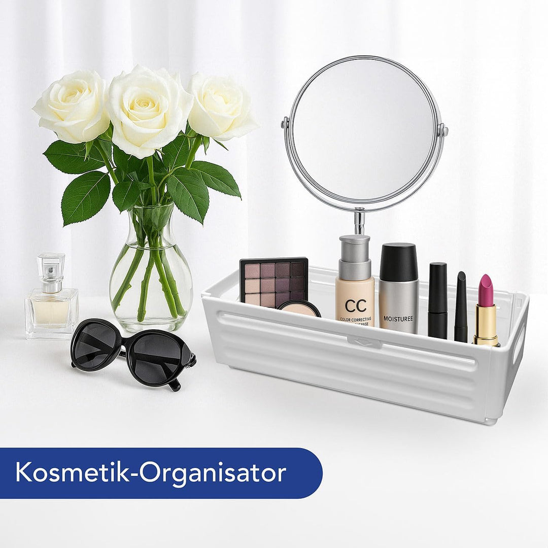 Rosenstein & Söhne Schrank Organizer: 6er-Set Küchenschrank-Organizer, faltbar, weiss (Kühlschrank-B