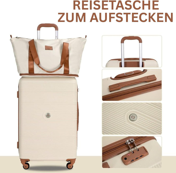 Travelhouse Bari Premium Kofferset 6-teilig – Robust & leichtes ABS Hartschalen Trolley Set mit 4 Ko