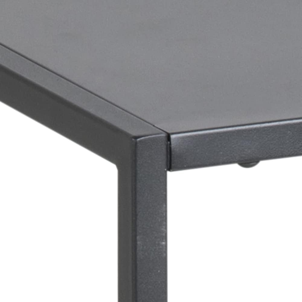 AC Design Furniture Nino Nachttisch mit Ablage, B: 45 x H: 50,5 x T: 40 cm, Schwarz, Metall, 1 Stk,