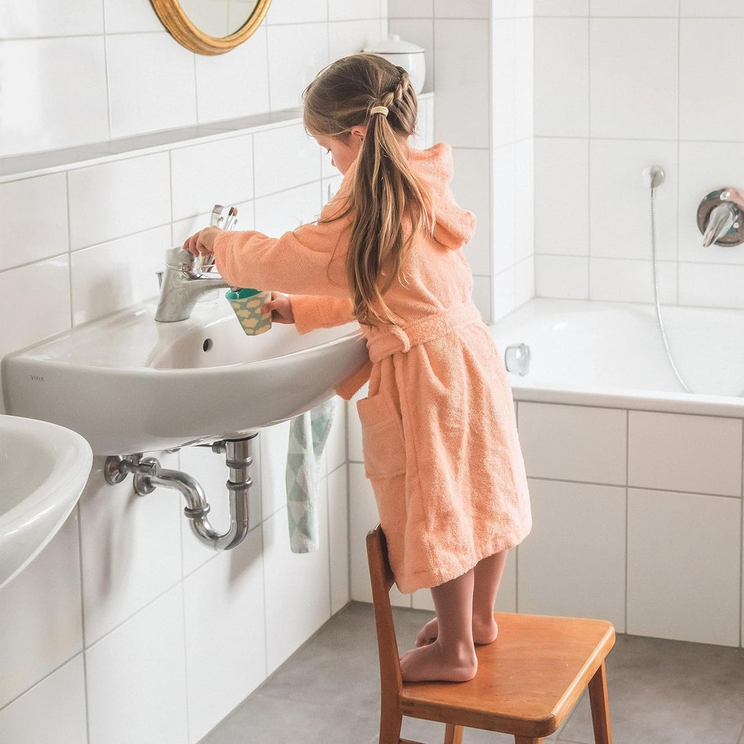 Ehrenkind® Bademantel Kinder mit Kapuze 100% Bio-Baumwolle | Kinderbademantel | Junge Mädchen