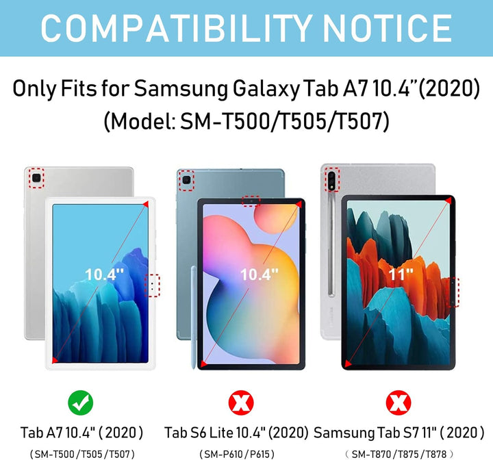 Hofsos Hülle mit Tastatur für Samsung Galaxy Tab A7 10.4 2020(T500/T505/T507),Leicht Schutzhülle mit