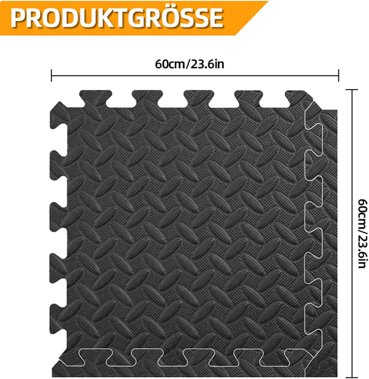 Bodenschutzmatte Puzzlematte 60x60 cm 24/48 Stücke Fitnessmatte Anti-Rutsch Unterlegmatte Trainingsm
