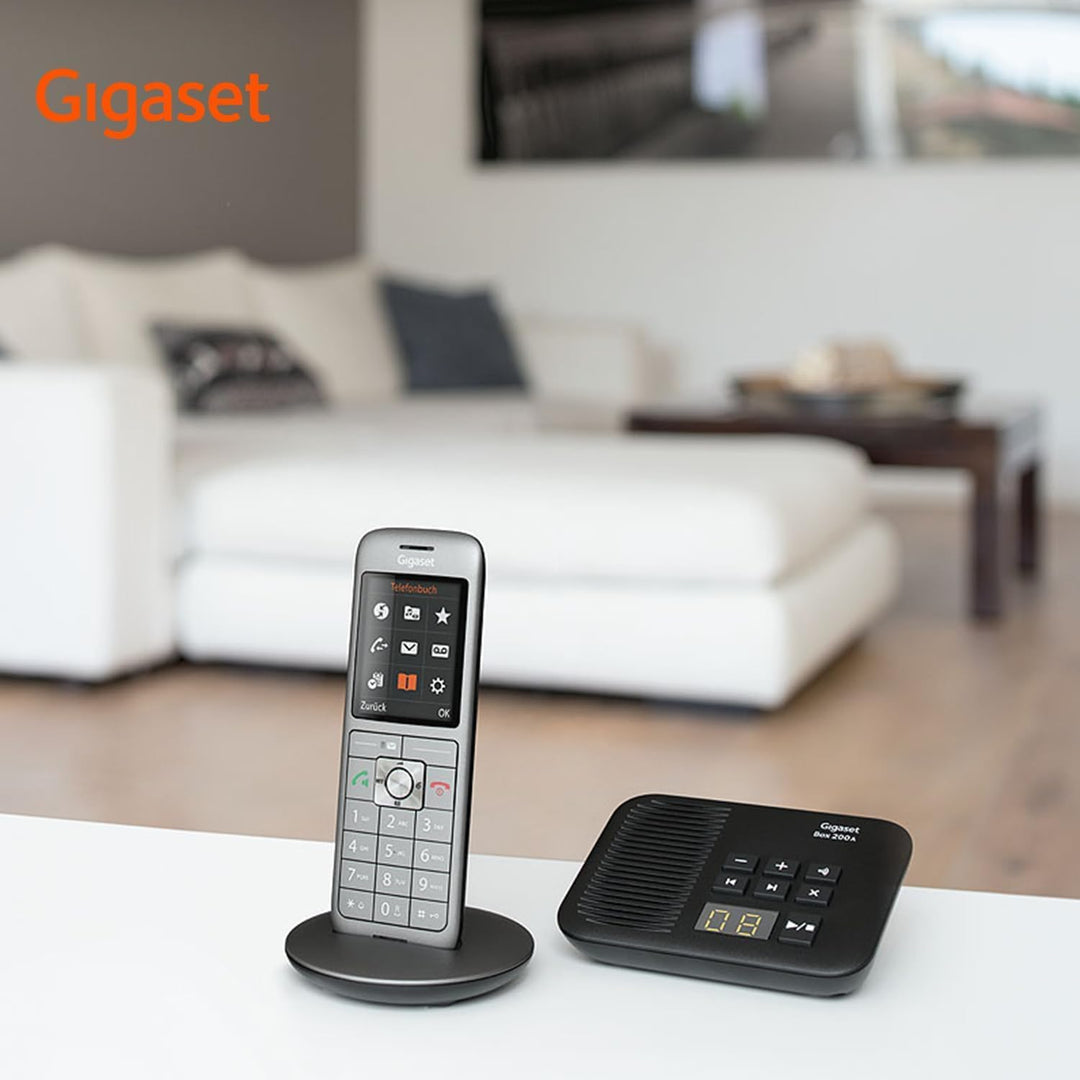 Gigaset CL660A - Schnurloses DECT-Telefon mit Anrufbeantworter und grossem TFT-Farbdisplay - moderne