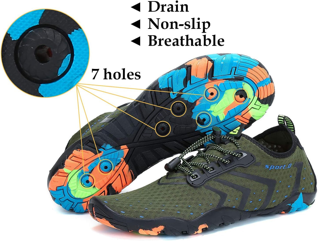 SAGUARO Badeschuhe für Herren Damen - 7/9 Drainagelöcher Schnelltrocknende rutschfest, Gr 35-48 38 E
