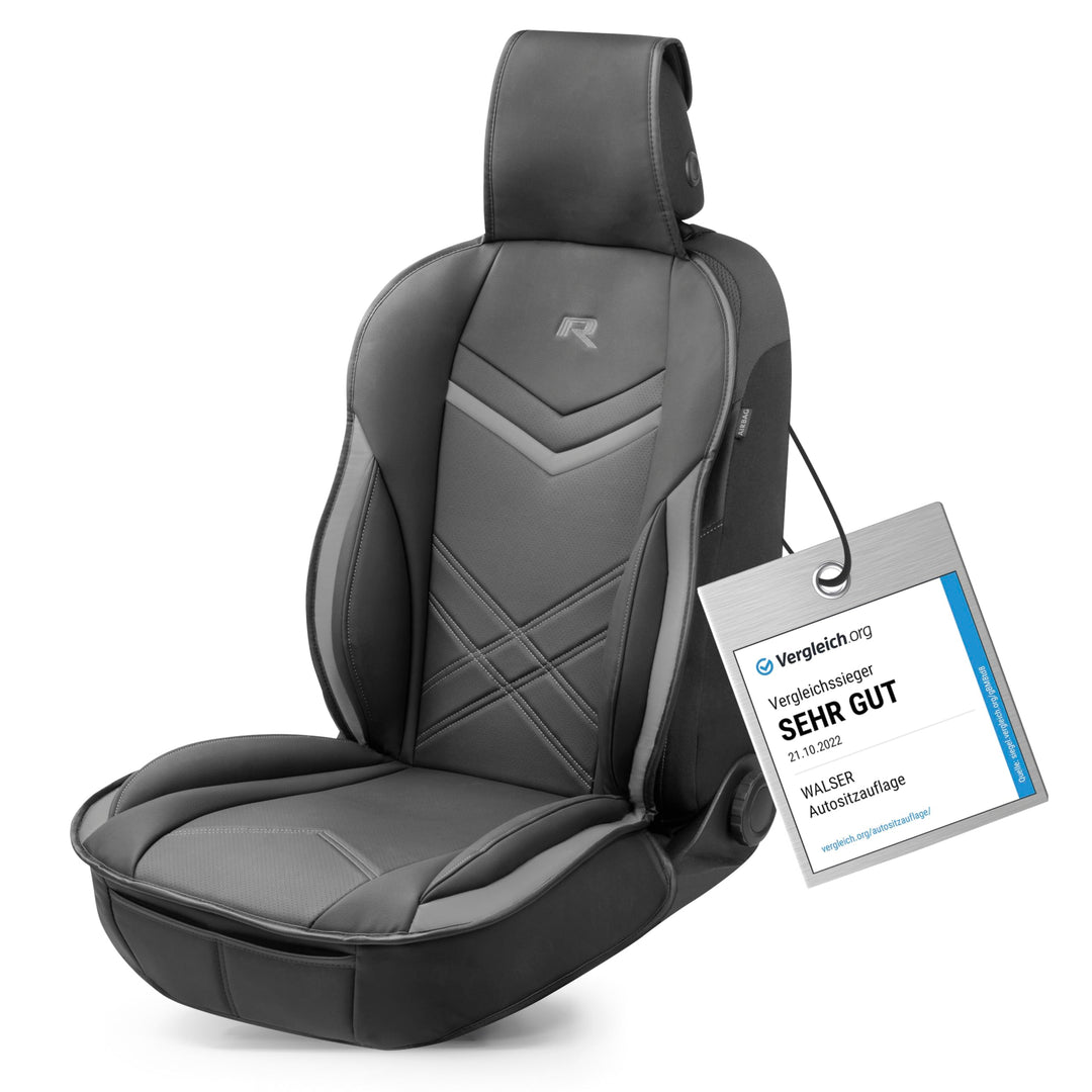 WALSER Sitzauflage Auto Rey, Sitzschoner Auto schwarz/grau, Universal Auto Sitzauflagen, Autositzauf
