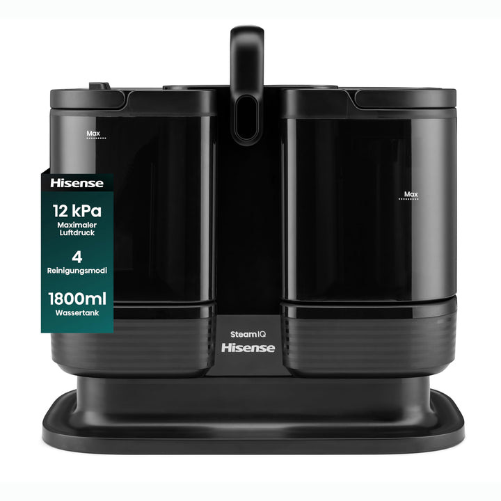 Hisense HSSC007A Dampfreiniger/ 1,8 L Wassertank/ 1500 W/ 2 in 1 Flecken- und Dampfreiniger/ 4 Reini