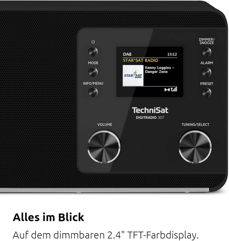 TechniSat DIGITRADIO 307 - DAB Radio (DAB+, UKW, Aux-Eingang, Kopfhöreranschluss, Favoritenspeicher,