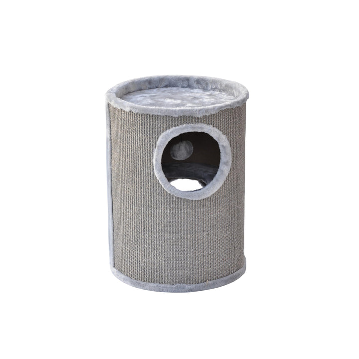 nanook Kratztonne Sisaltonne Kratzturm Kratzbaum Condo mit Spielball, Sisal Plüsch, grau 50 cm Gröss