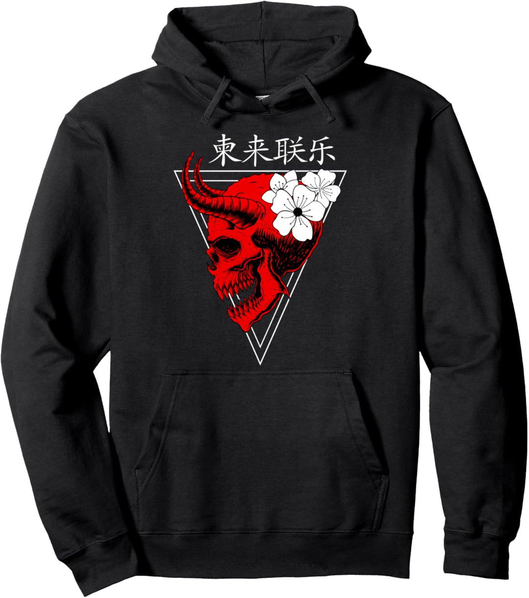 Japanischer Dämon Vaporwave I Ästhetische Kunst I Aesthetic Pullover Hoodie