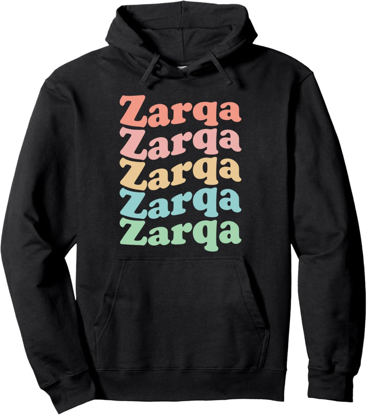 Vintage 70er Jahre Jordan Hippie City - Retro Zarqa Pullover Hoodie