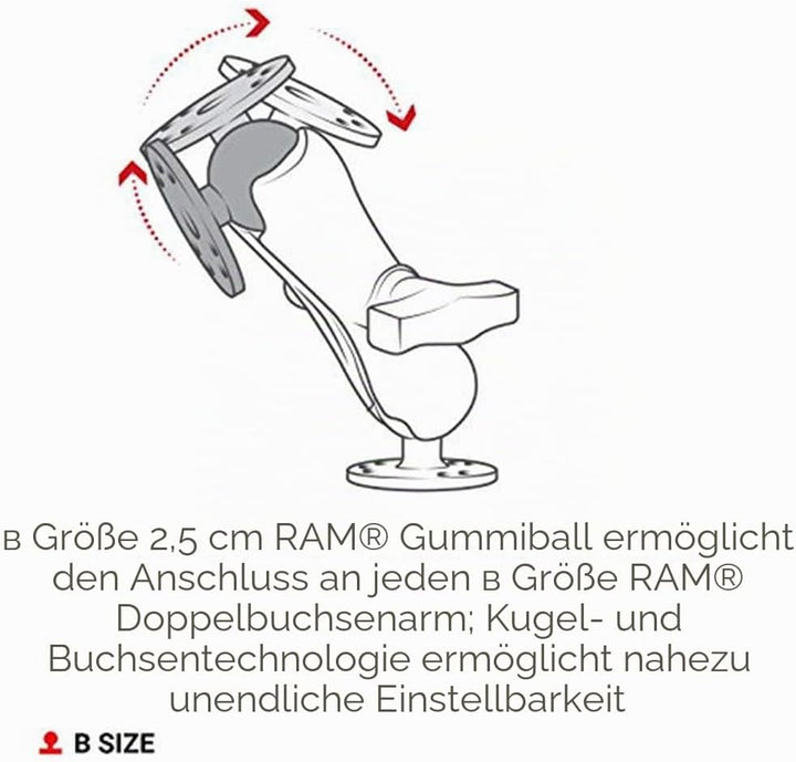 Ram Mount, Ram-B-202U Halterungsset, Kugelkopf (68 g)