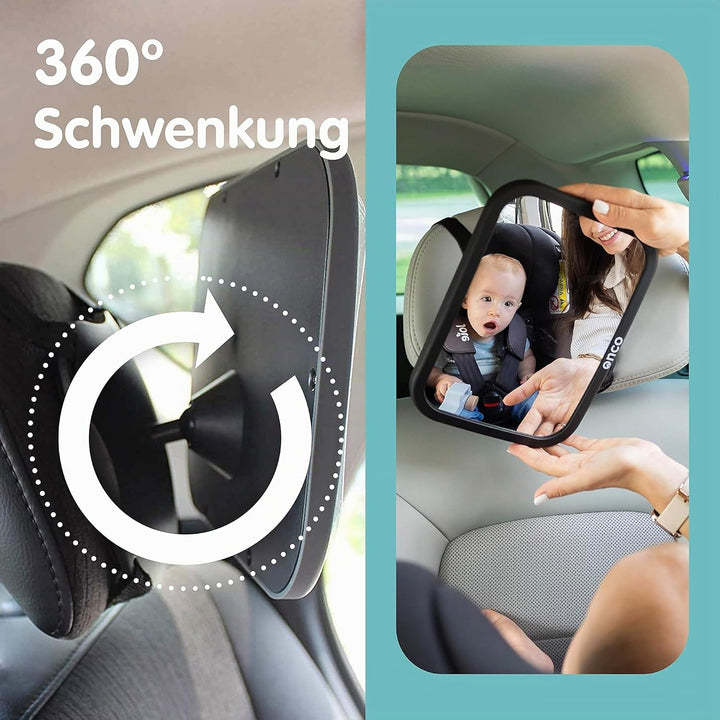 Onco 360° Baby Autospiegel - 2024 & 2023 Preisgekrönter Auto Spiegel für Baby Rücksitz, 100% Bruchsi