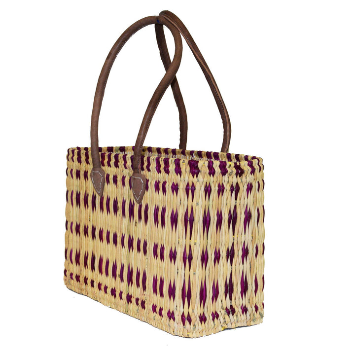 Simandra Seegras Tasche Korb Einkaufstasche Einkaufskorb Flechtkorb Korbtasche Palmgras langer Griff