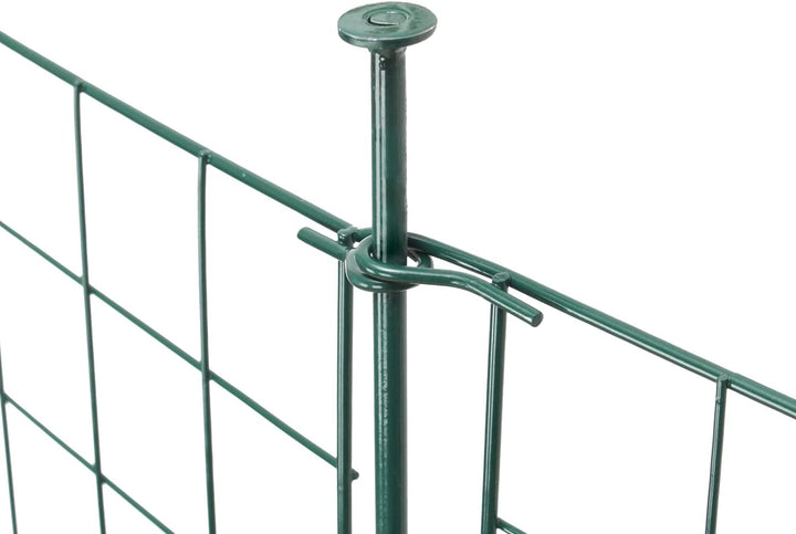 Ikodm Teichzaun Gartenzaun Komplettset - 5 Stück Teichzaun Steckzaun Metall 11 Zaunelemente - 5 Zaun