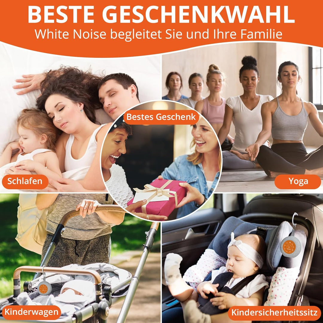 FUNYKICH White Noise Machine Baby, Weisses Rauschen Gerät mit Wireless Lautsprecher, 30 Klänge, 7 Bu