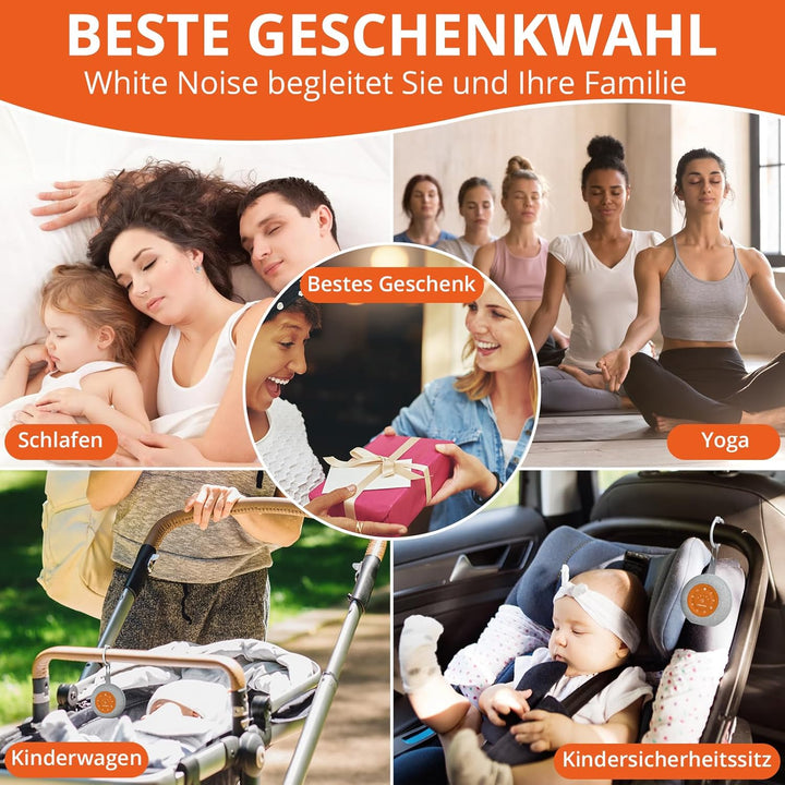 FUNYKICH White Noise Machine Baby, Weisses Rauschen Gerät mit Wireless Lautsprecher, 30 Klänge, 7 Bu