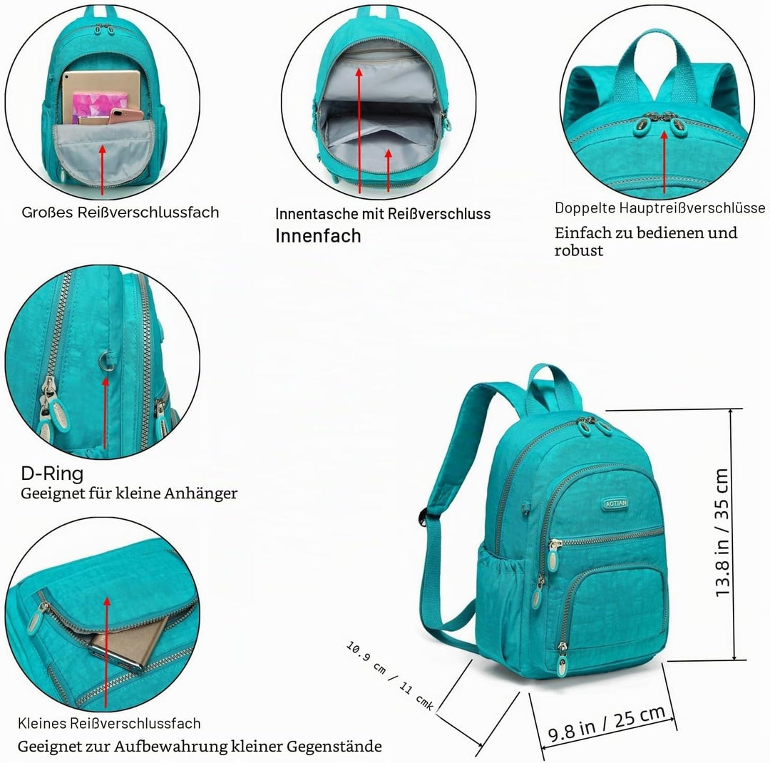 AOTIAN Frauen Rucksack Klassische Leichte Kleine Tagesrucksack Damen Nylon City Pack Jugendliche Läs