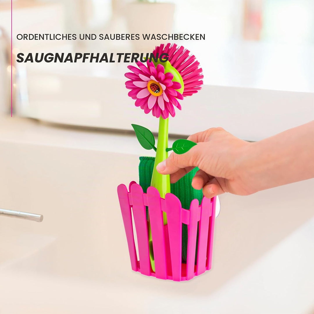Vigar Flower Power Spülset Korb pink
