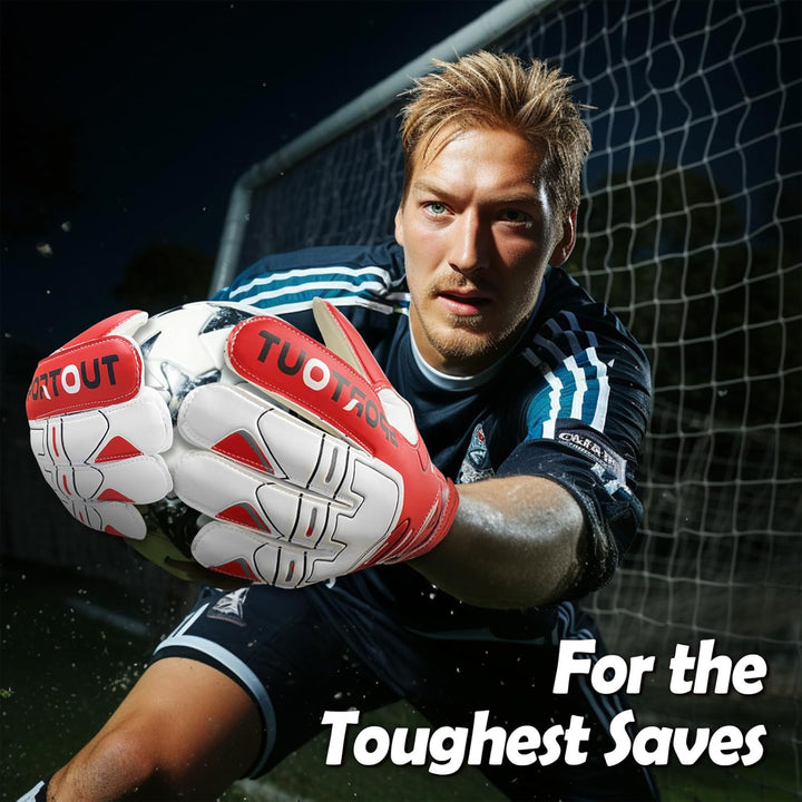 Jugendliche und Erwach,Kinder sener Torwarthandschuhe mit Fingersave，Rutschfes，Gewährung von Starken