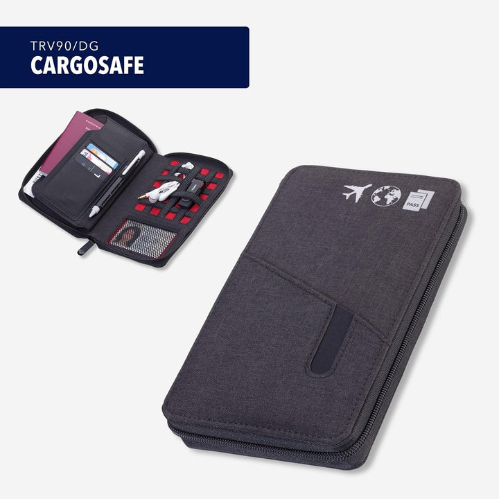 TROIKA CARGOSAFE – TRV90/DG – Reiseetui mit Reissverschluss – RFID-Ausleseschutz – 4 Kartenfächer, 2